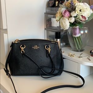 Coach Christie Carryall, black crossgrain leather